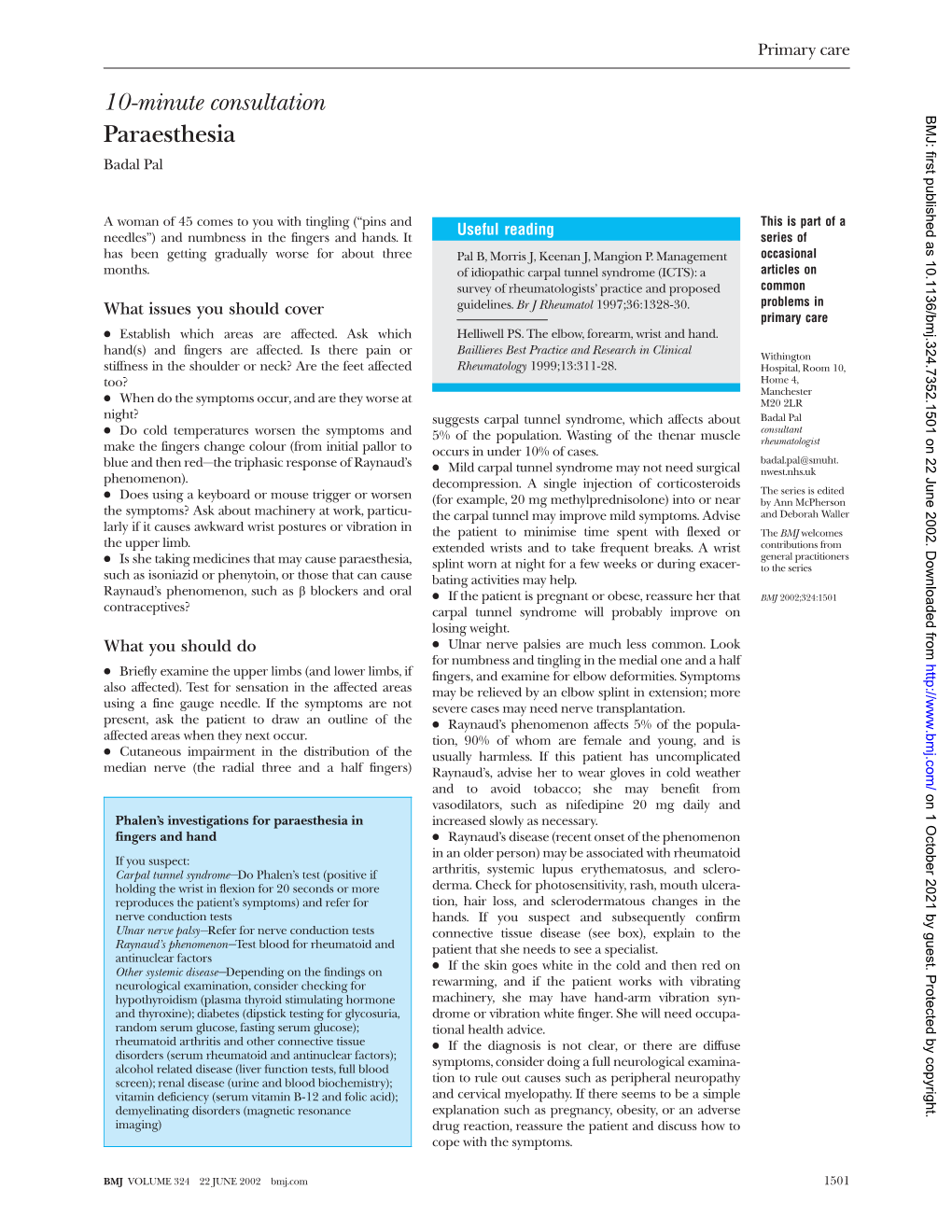 10-Minute Consultation Paraesthesia