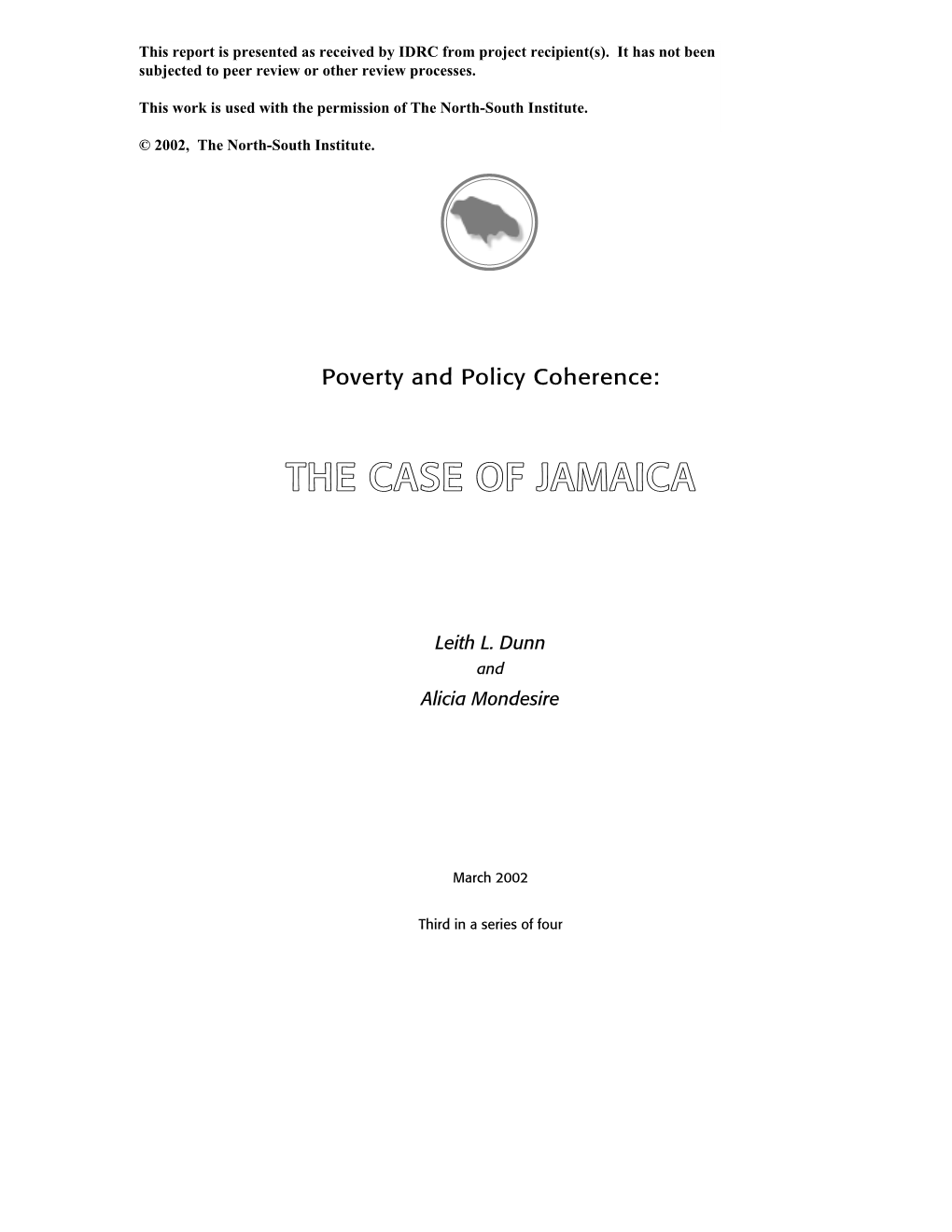 The Case of Jamaica