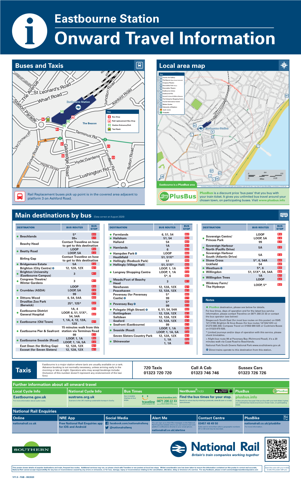 Eastbourne Station I Onward Travel Information Buses and Taxis Local Area Map