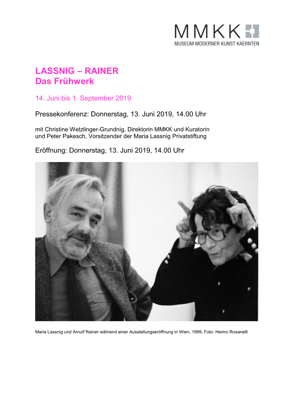 LASSNIG – RAINER Das Frühwerk