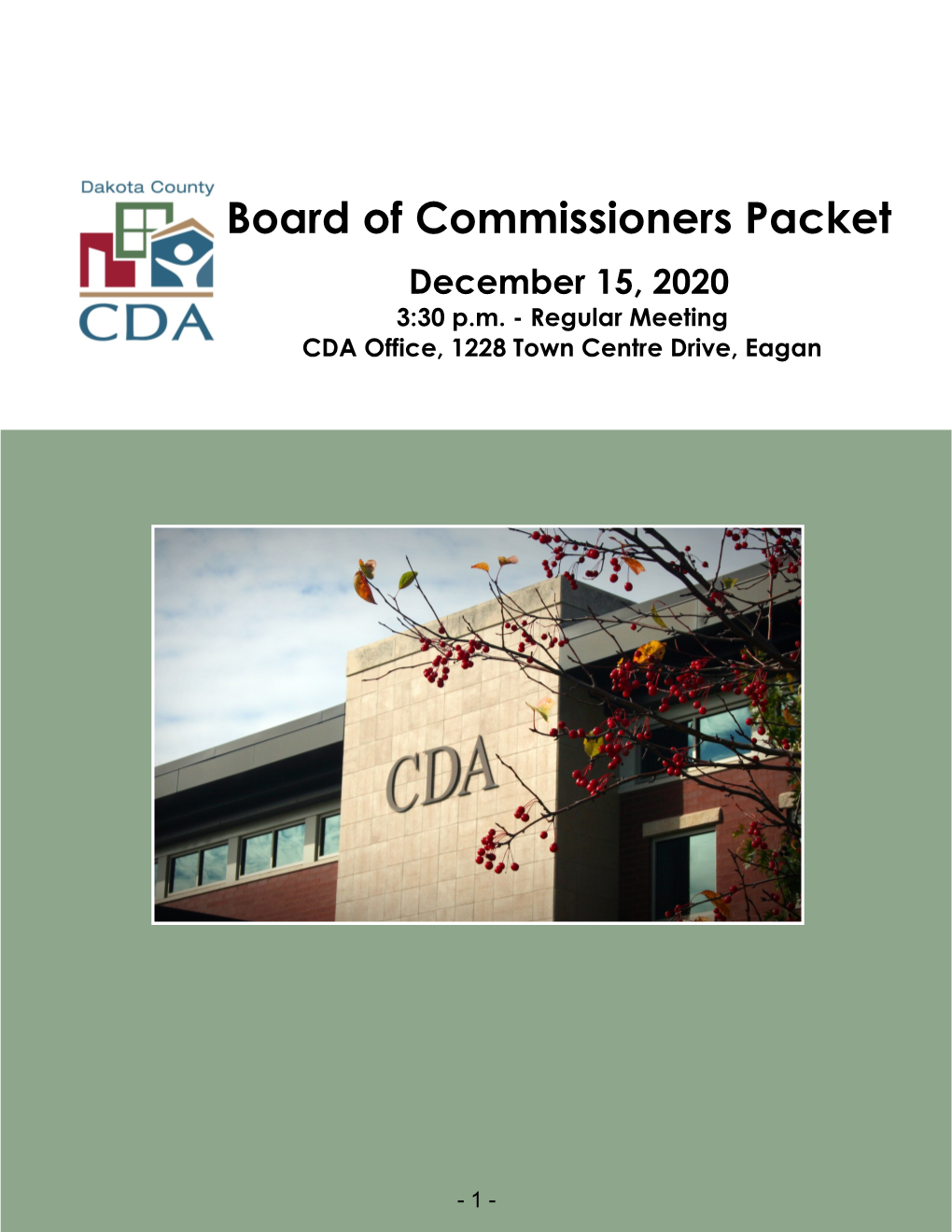 12-15-2020 CDA Regular Meeting Board Packet