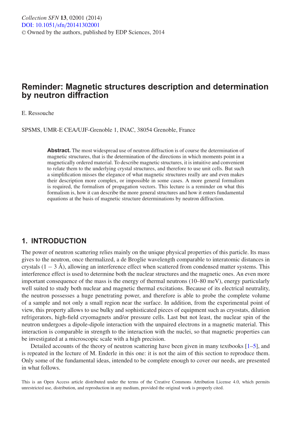 Magnetic Structures Description and Determination by Neutron Diffraction