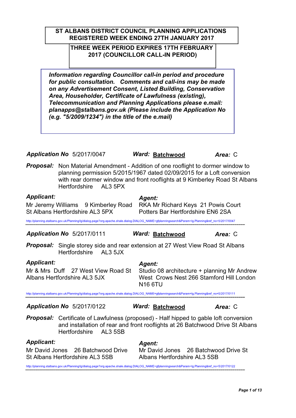 Planning and Tree Works Applications and Decisions