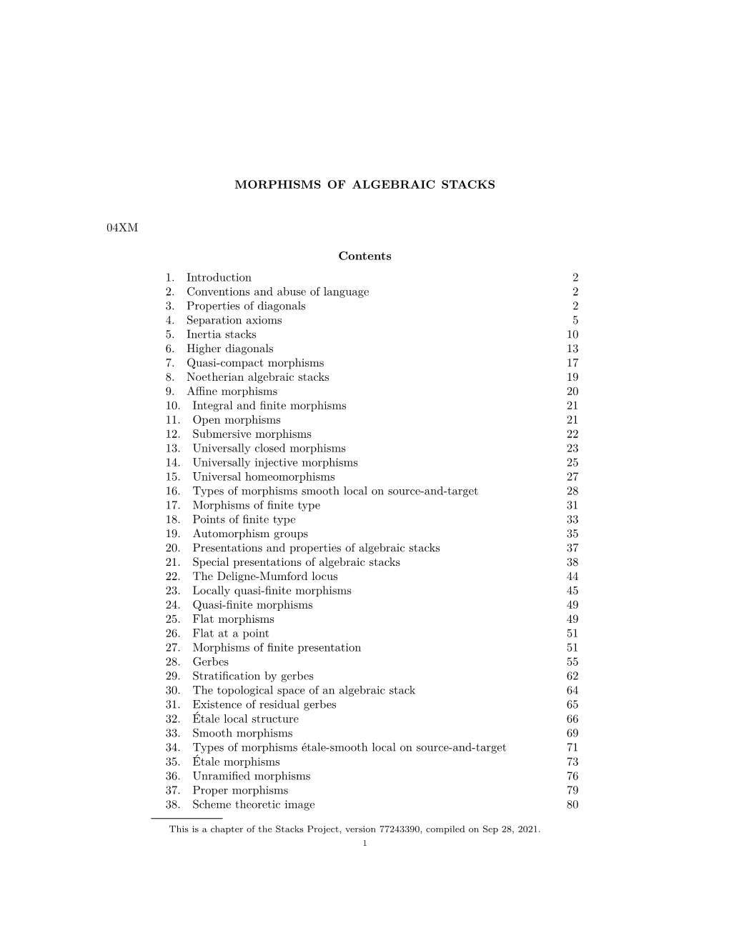 Morphisms of Algebraic Stacks