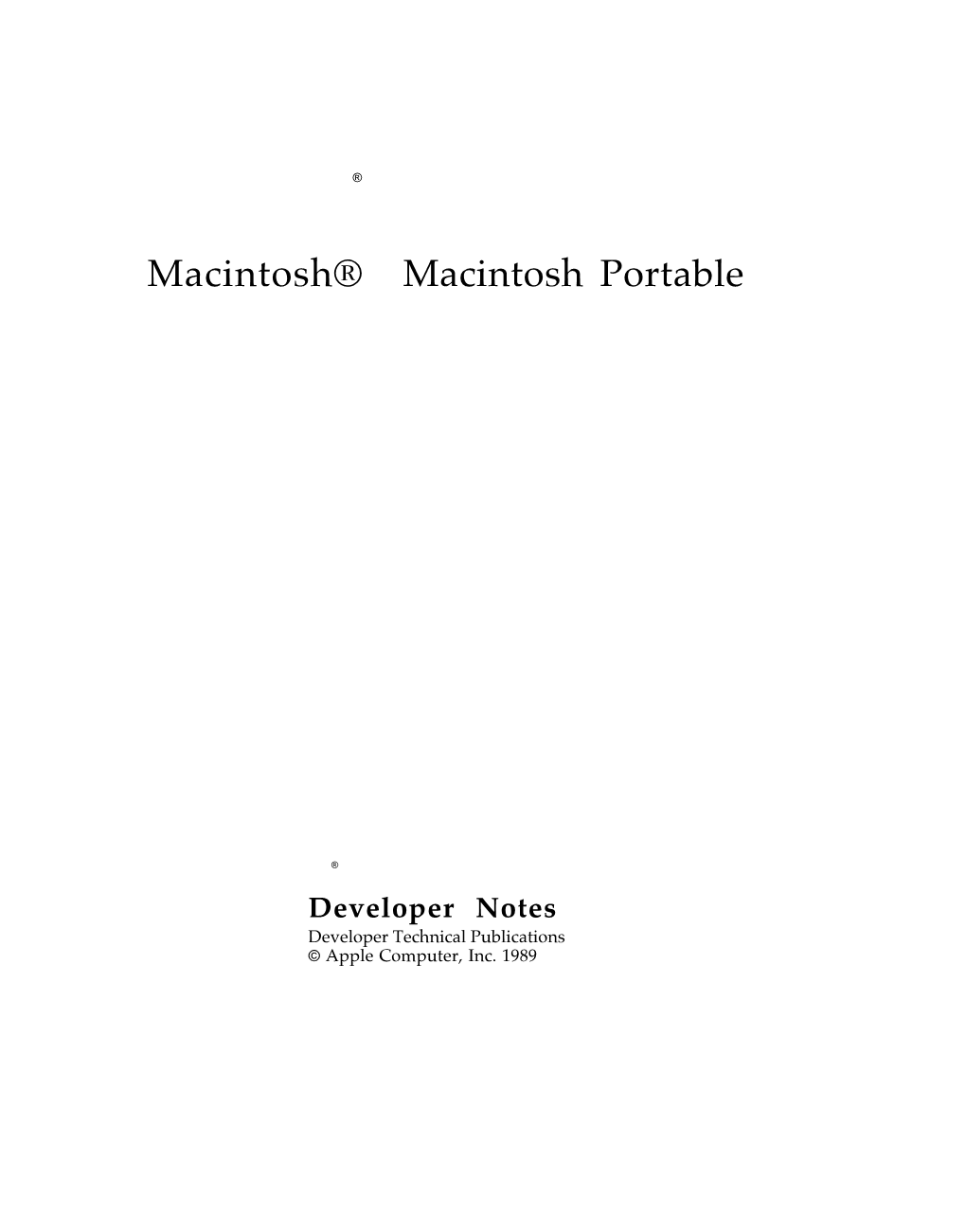 Macintosh® Macintosh Portable