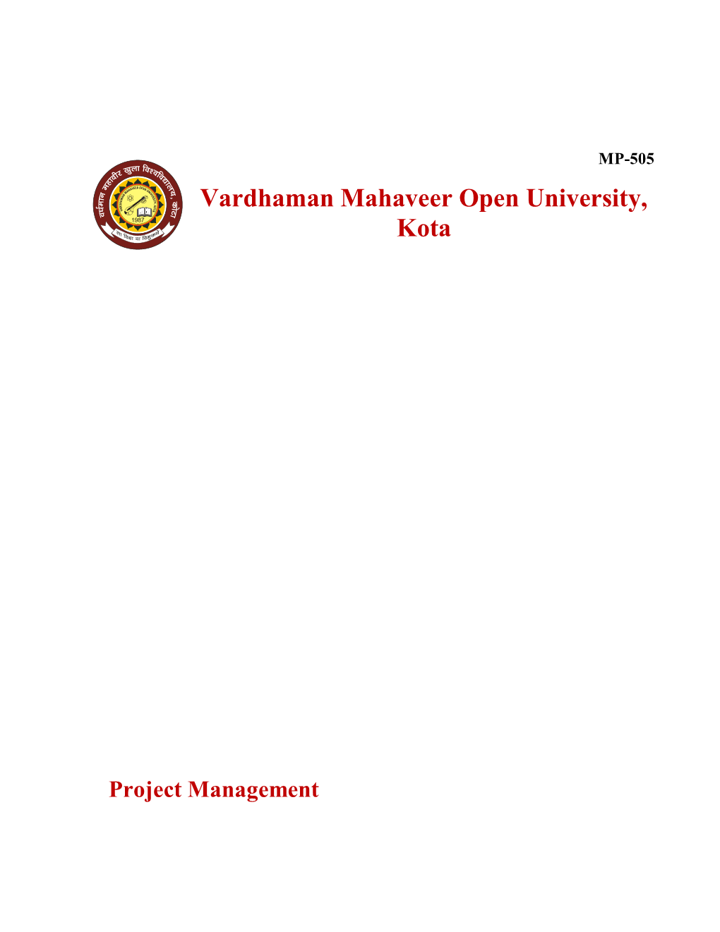 Vardhaman Mahaveer Open University, Kota
