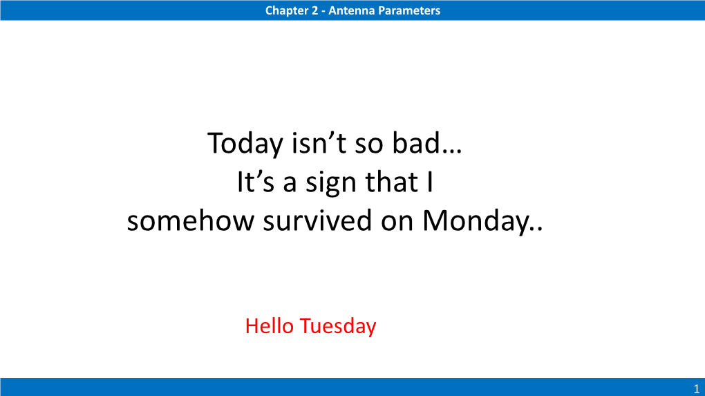 Chapter 2 - Antenna Parameters