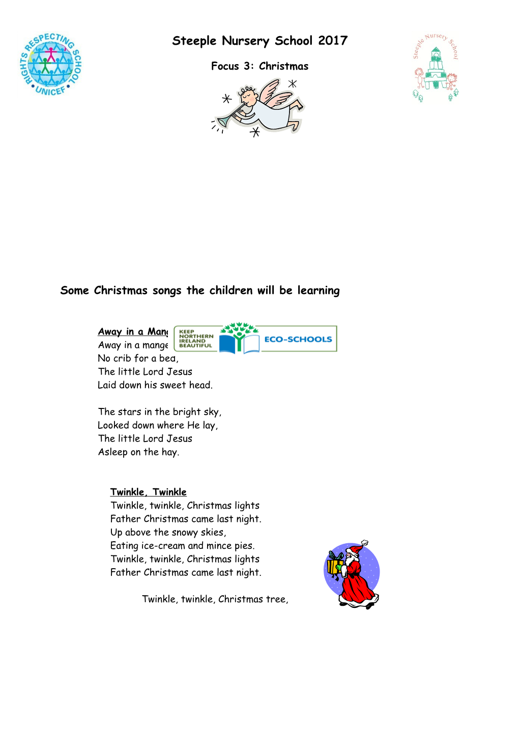 Some Christmas Songs the Children Will Be Learning