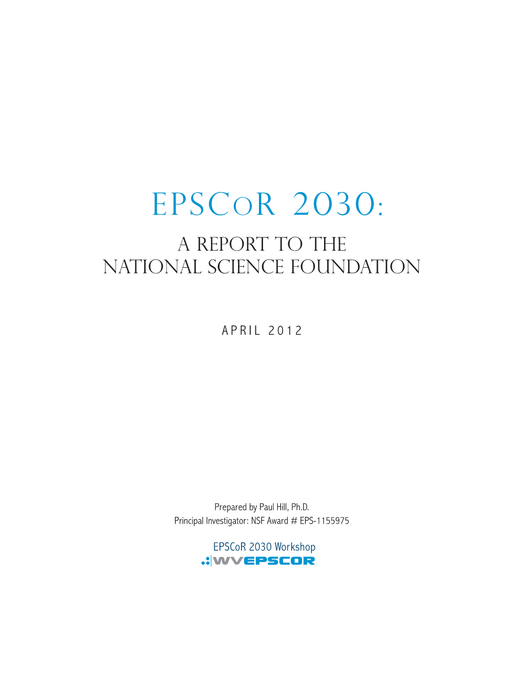 Epscor 2030: a Report to the National Science Foundation