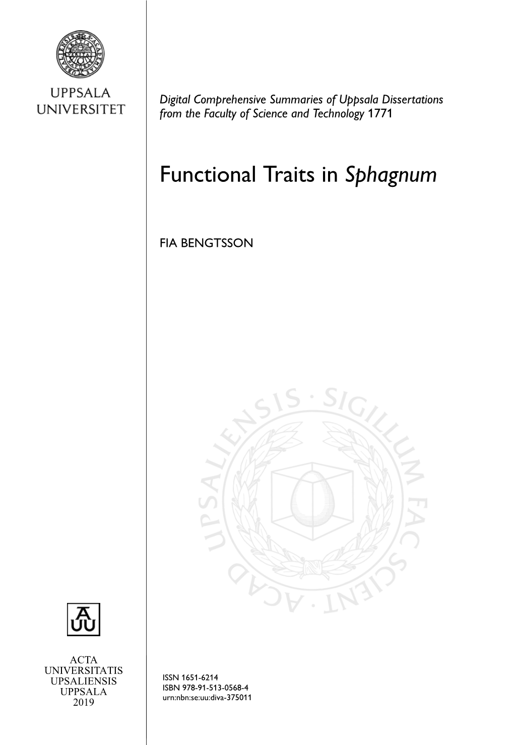 Functional Traits in Sphagnum