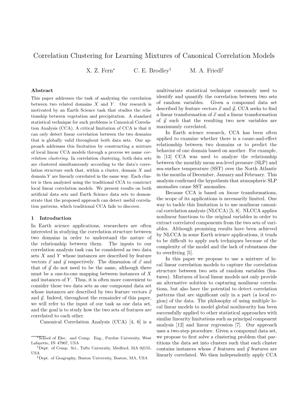 Correlation Clustering for Learning Mixtures of Canonical Correlation Models