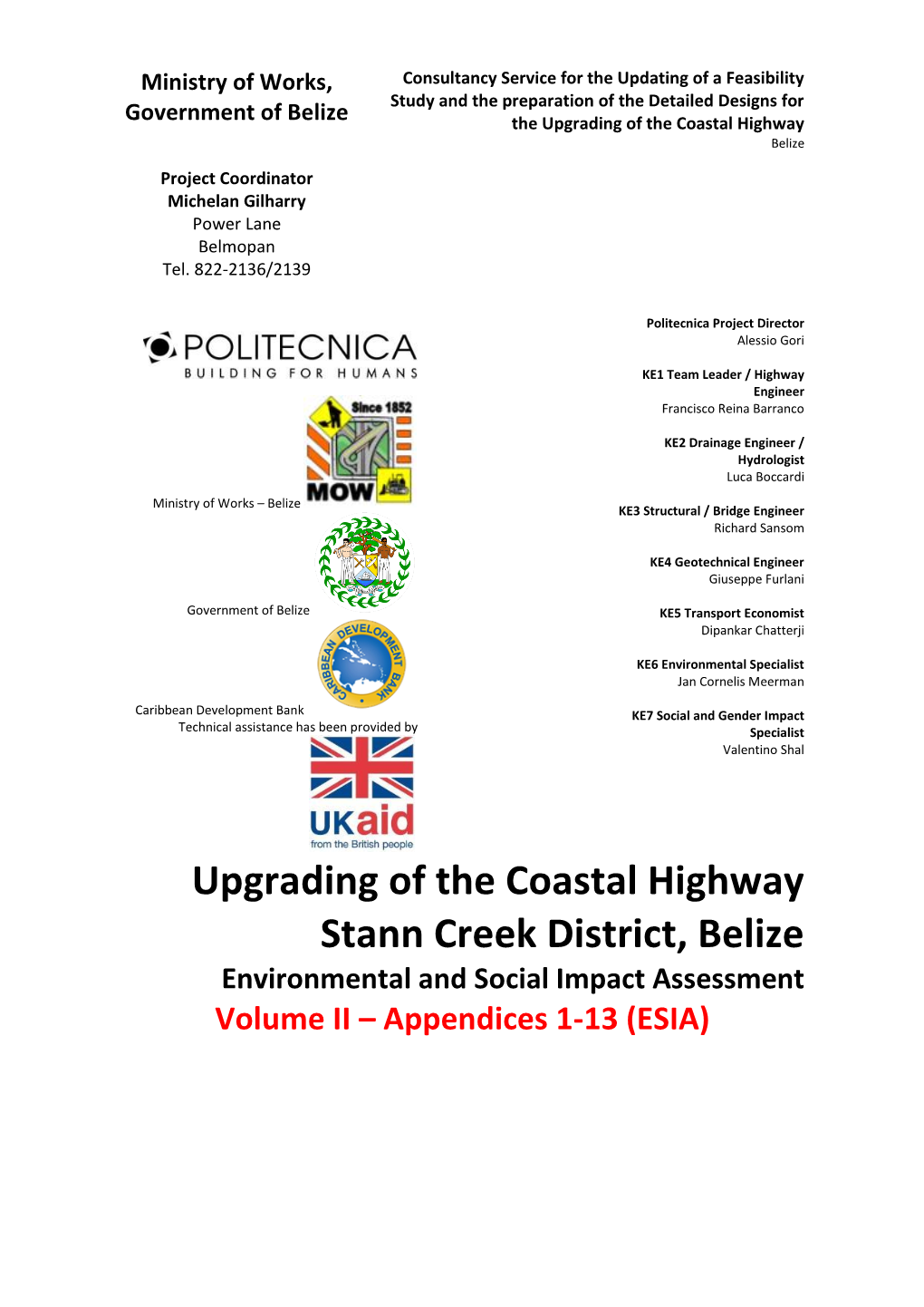 Coastal Road ESIA Volume II