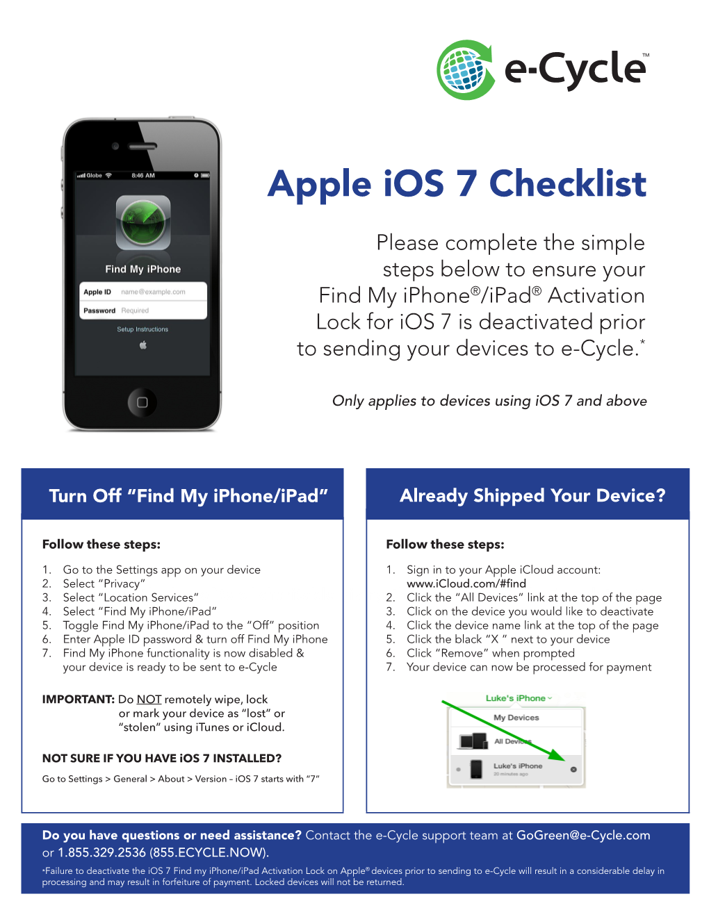 Apple Ios 7 Checklist