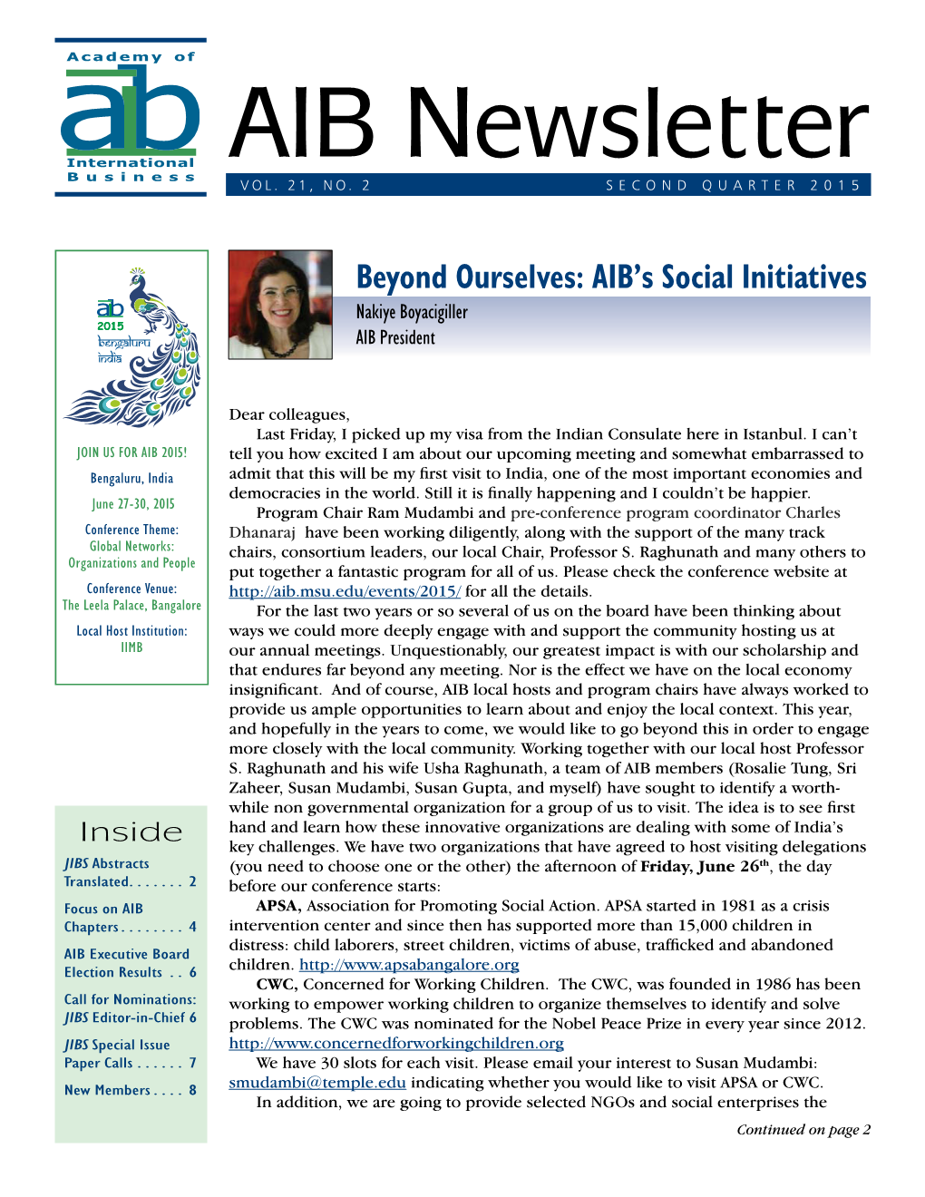 AIB Newsletter VOL