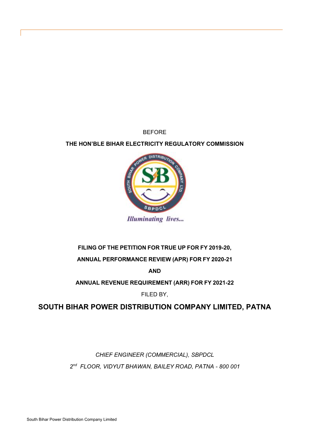 Tariff Petition for FY 2021-22 Which Includes Annual Performance Review (APR) for FY 2020-21