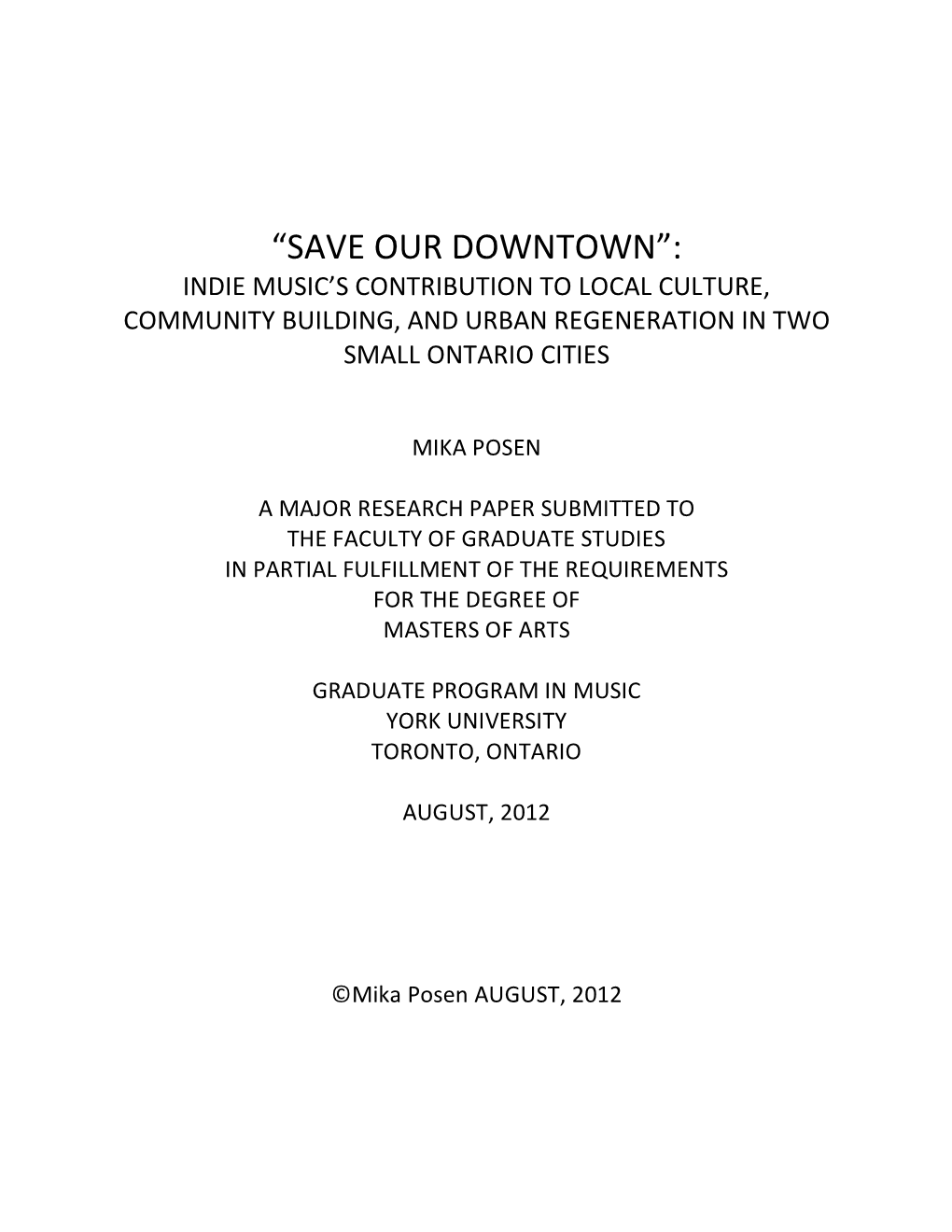 Save Our Downtown Mrp Final