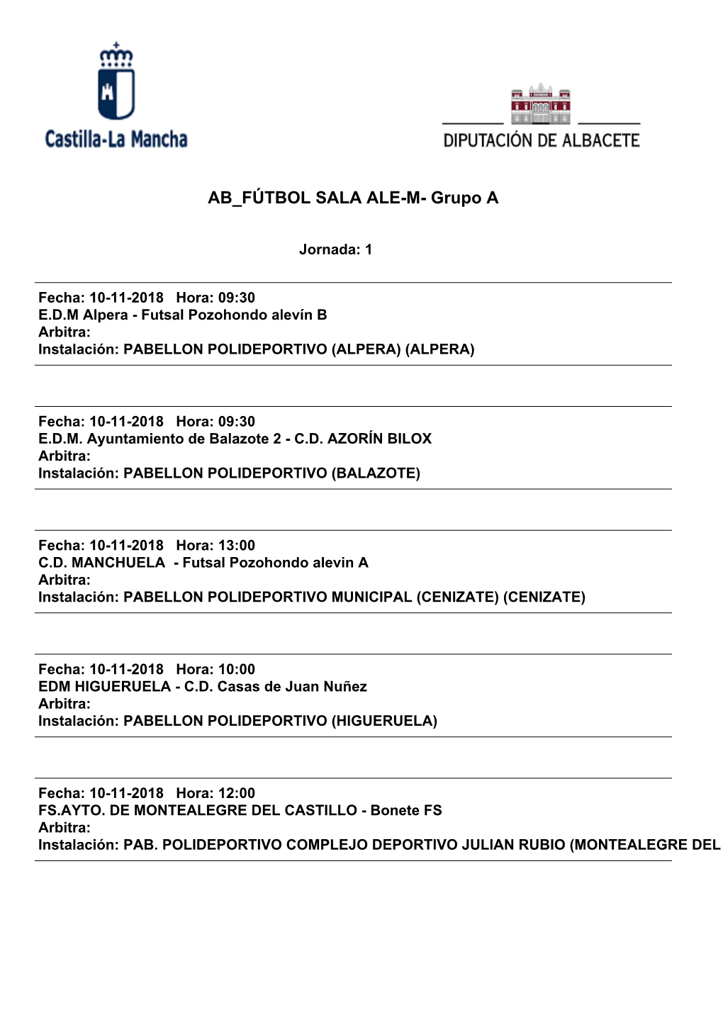 AB FÚTBOL SALA ALE-M- Grupo A