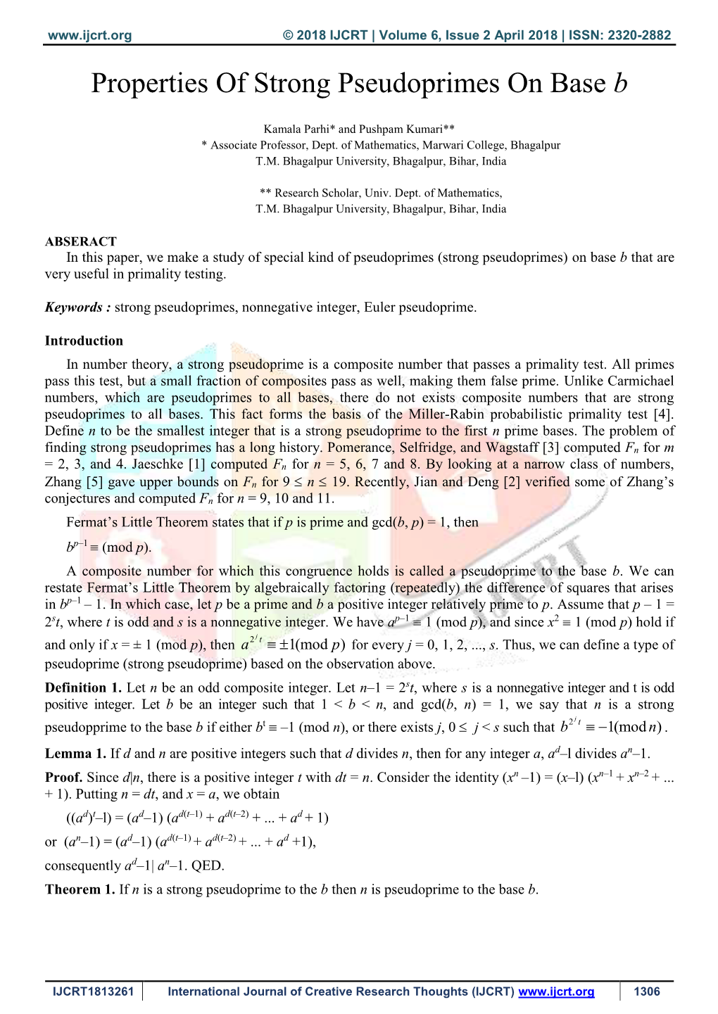 Properties of Strong Pseudoprimes on Base B