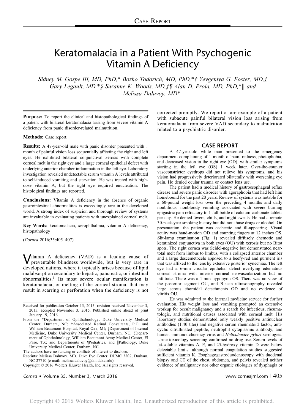 Keratomalacia in a Patient with Psychogenic Vitamin a Deficiency