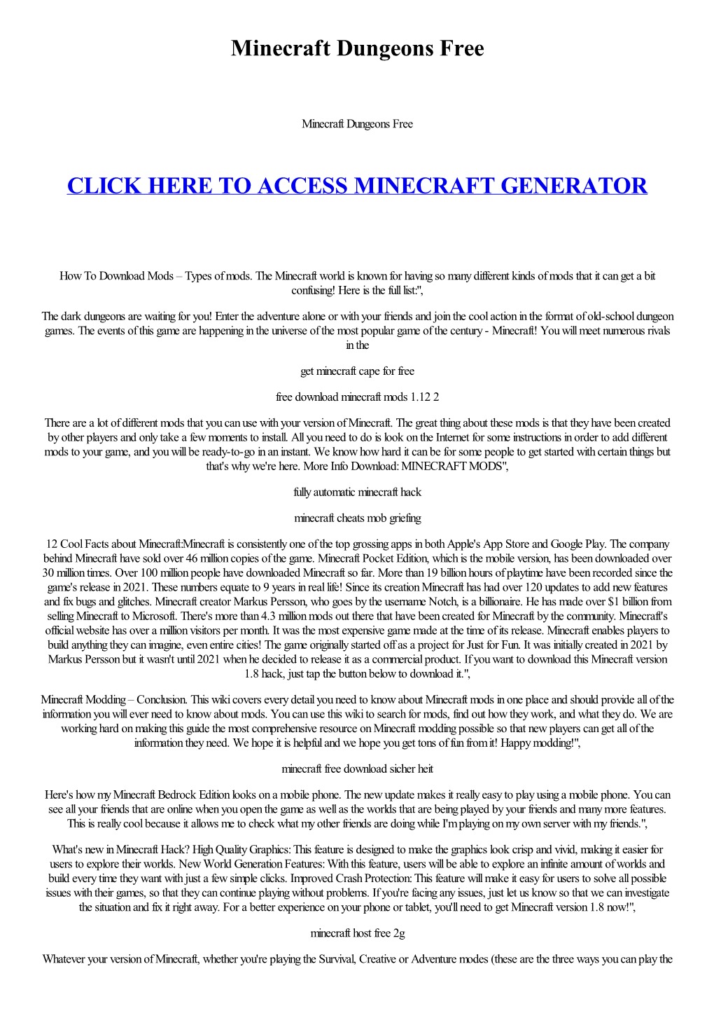 Minecraft Dungeons Free