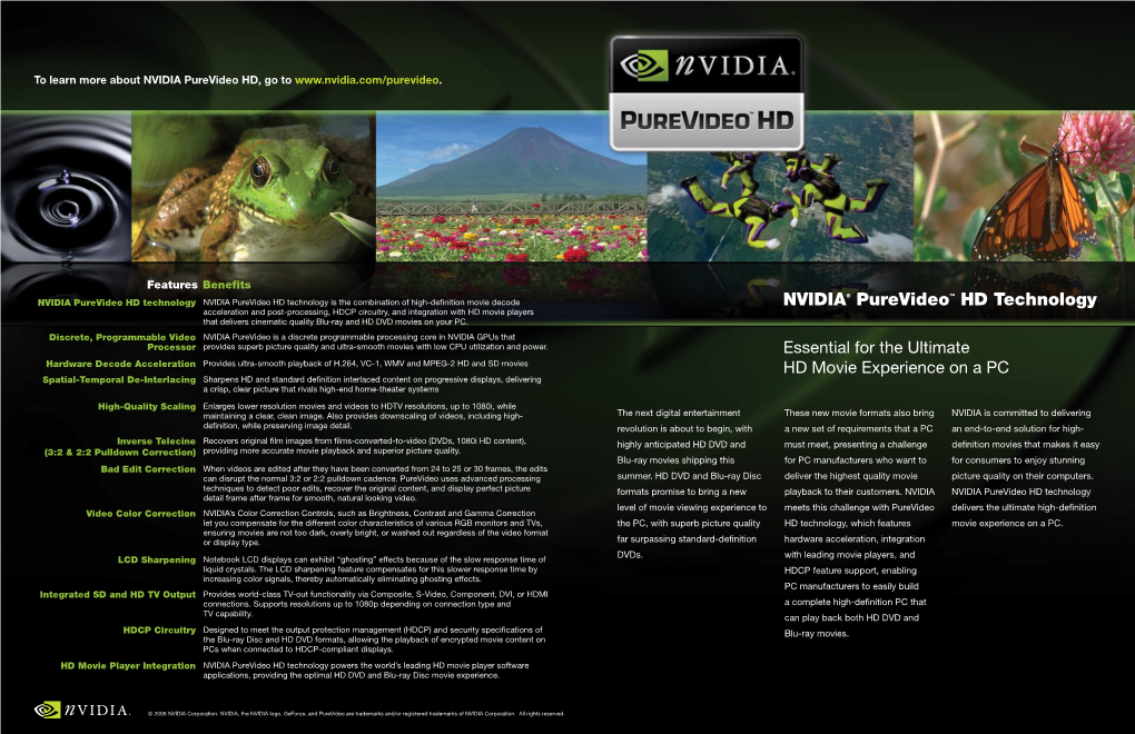 NVIDIA® Purevideo™ HD Technology