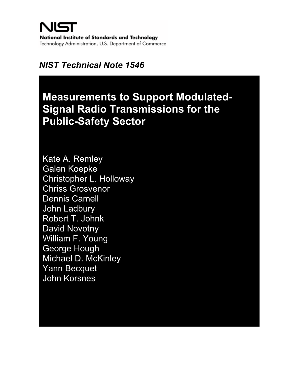 Modulated Signal Measurements in Emergency Responder Environments