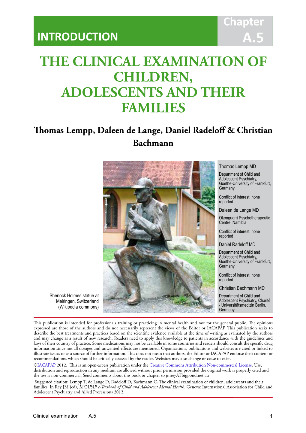 The Clinical Examination of Children, Adolescents and Their Families