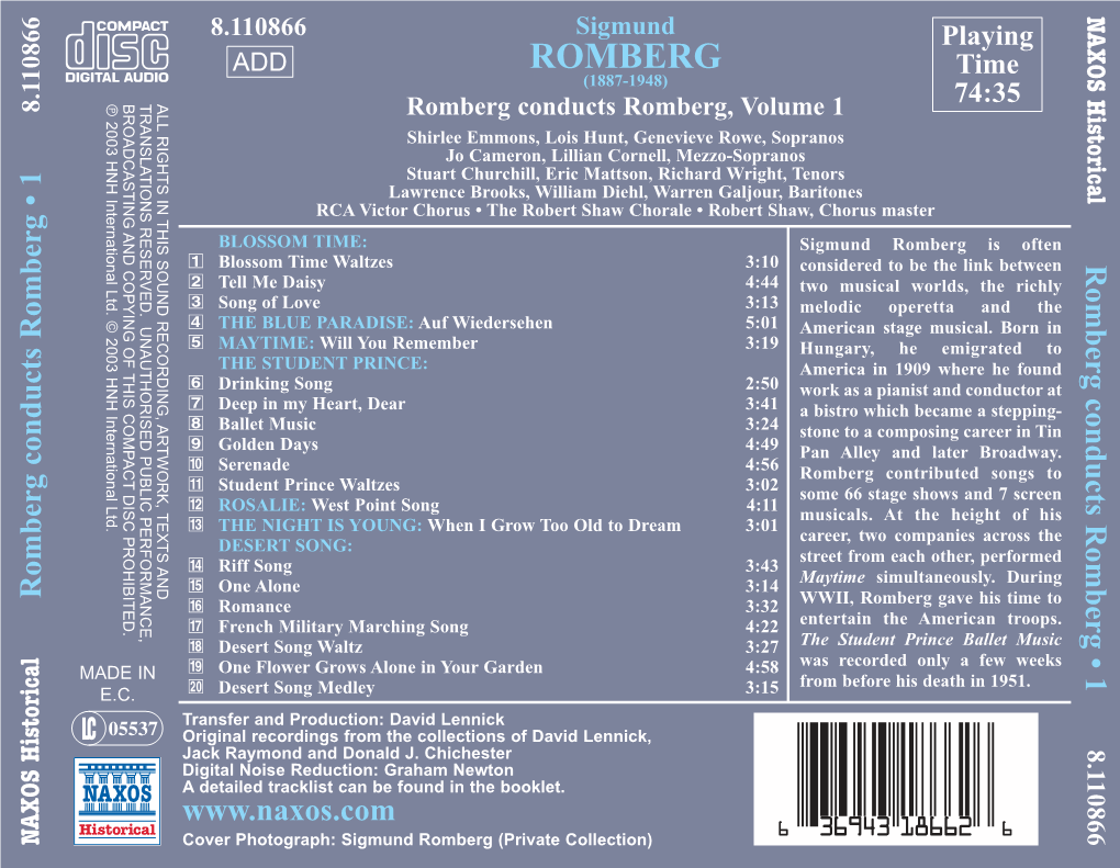 ROMBERG Time (1887-1948)