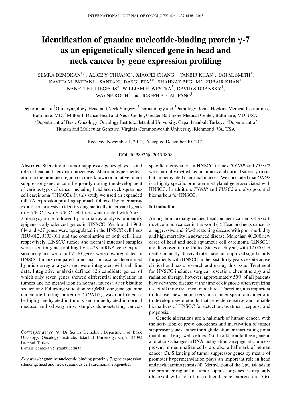 Identification of Guanine Nucleotide-Binding Protein Γ-7 As