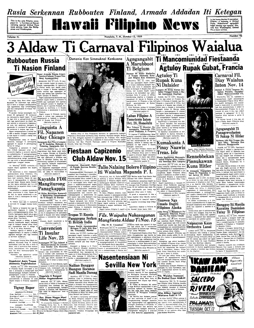 Hawaii Filipino Hews Press News Service