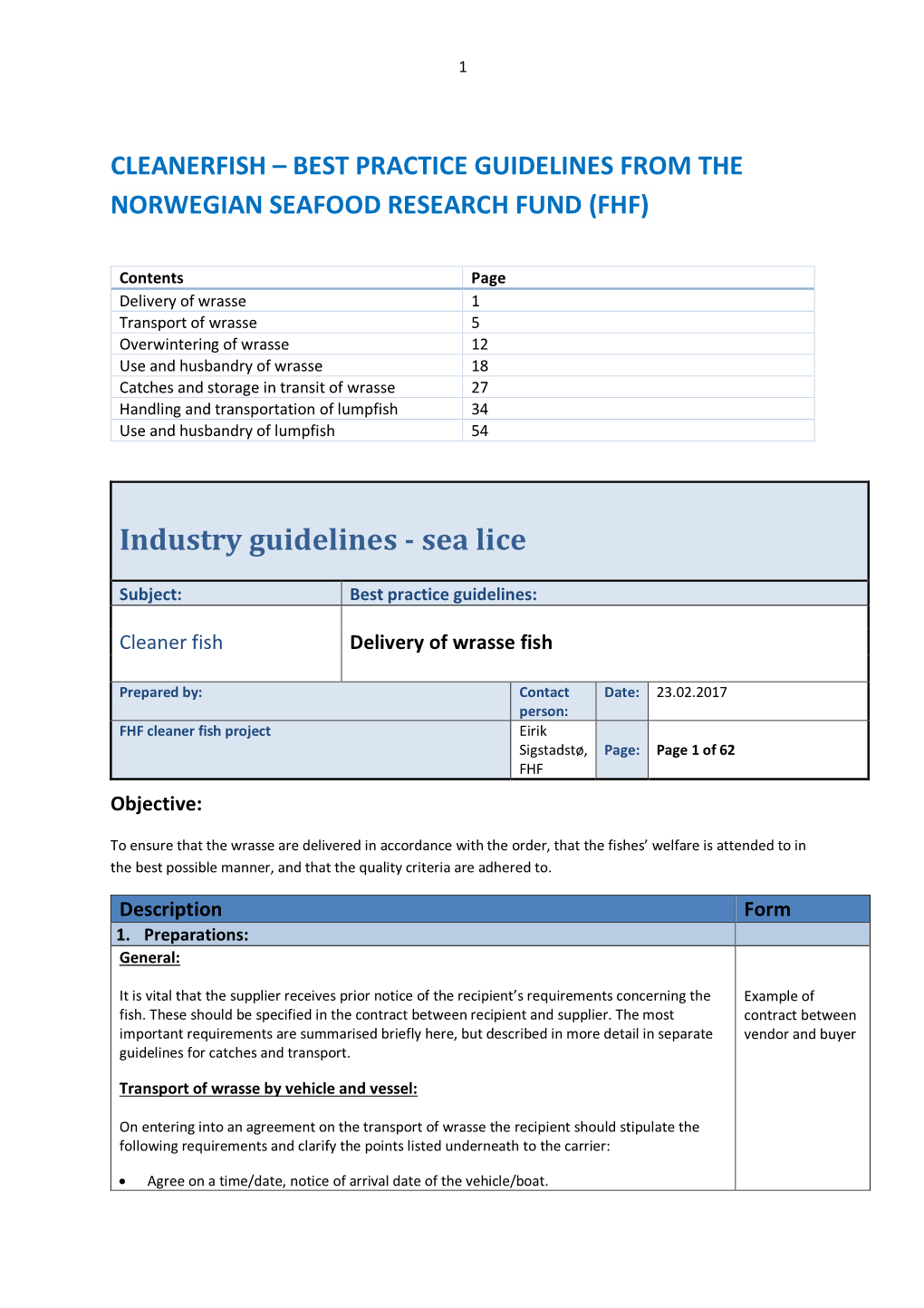 Industry Guidelines - Sea Lice