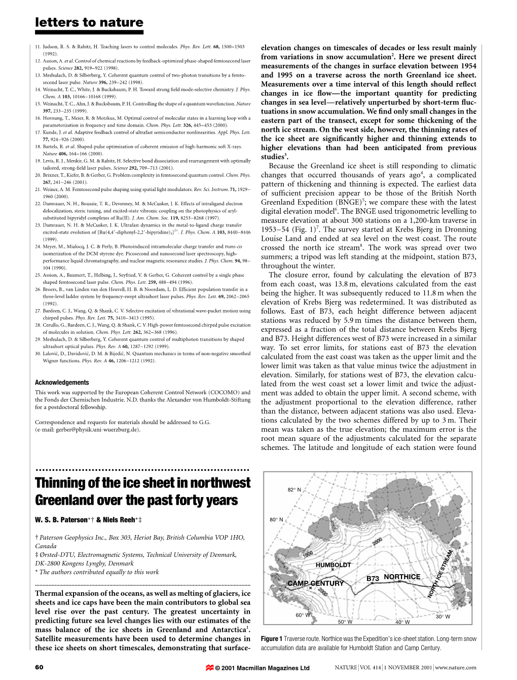 Thinning of the Ice Sheet in Northwest Greenland Over the Past Forty Years