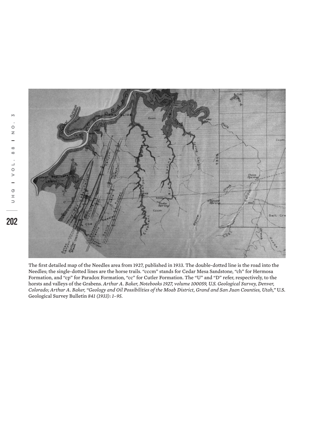 The First Detailed Map of the Needles Area from 1927, Published in 1933