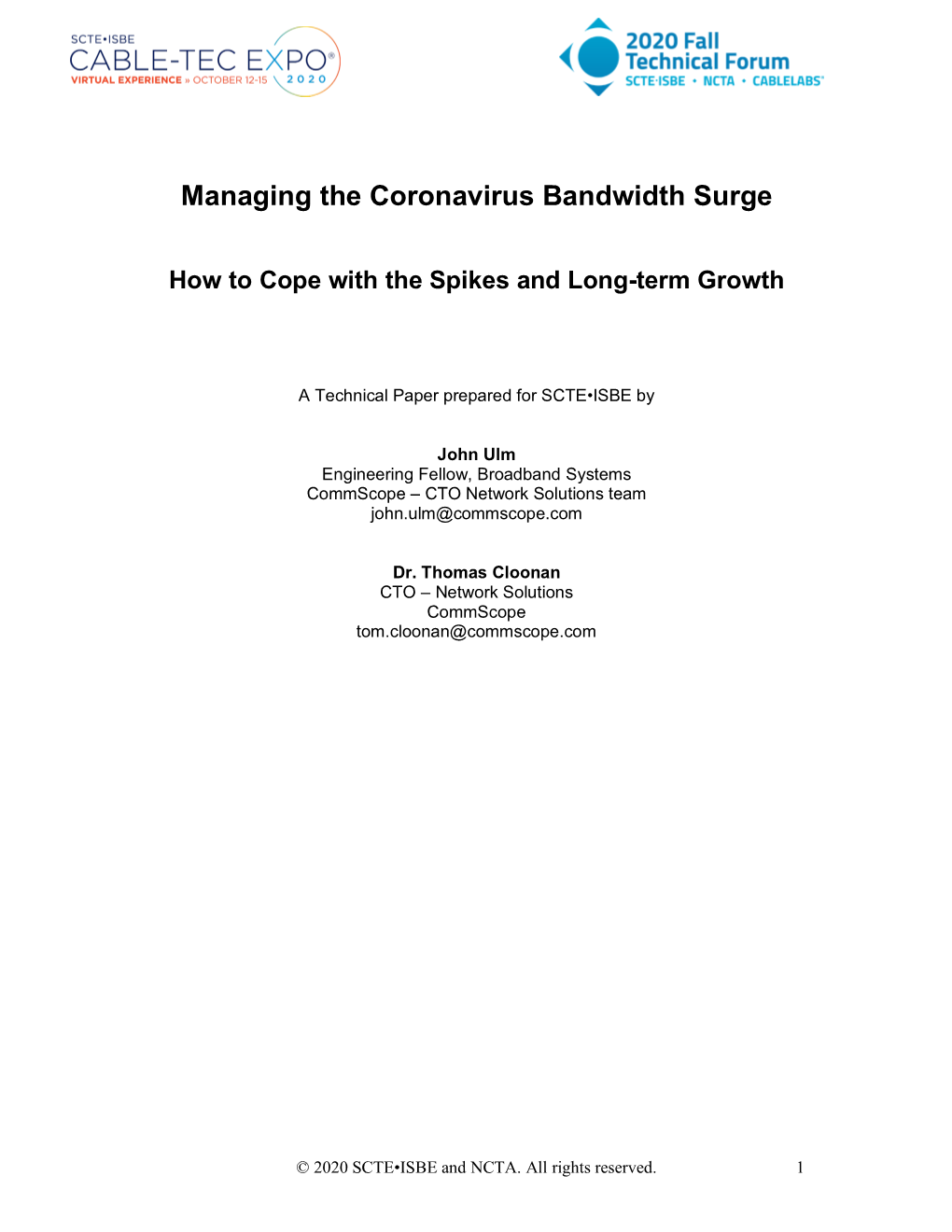 Managing the Coronavirus Bandwidth Surge