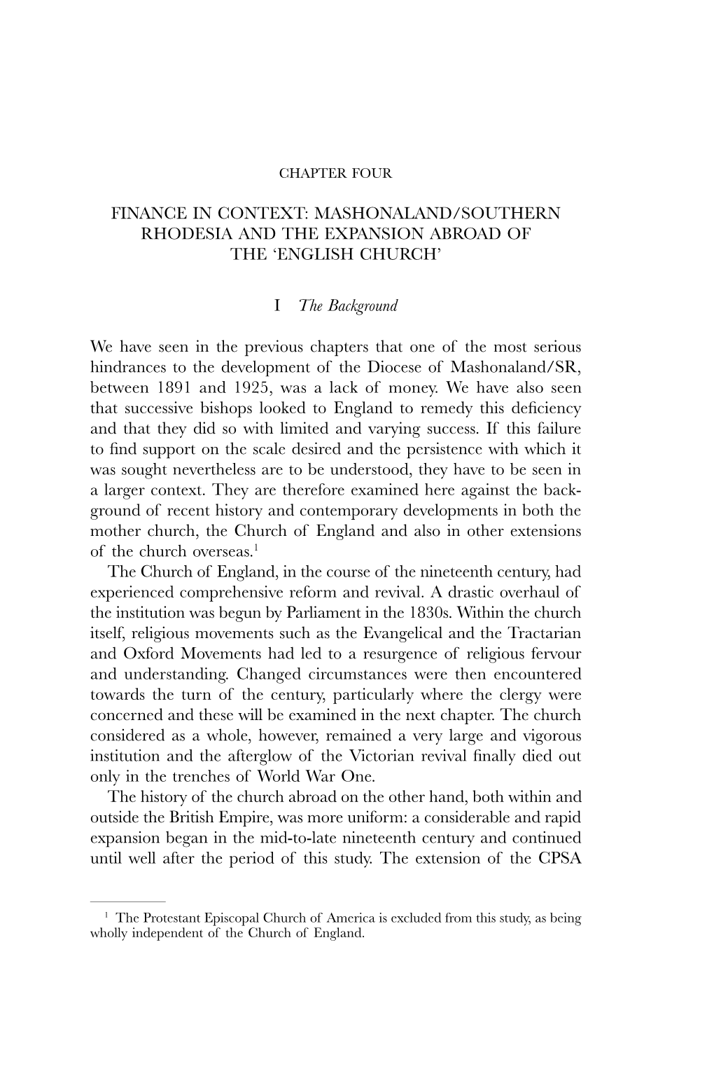 Mashonaland/Southern Rhodesia and the Expansion Abroad of the ‘English Church’