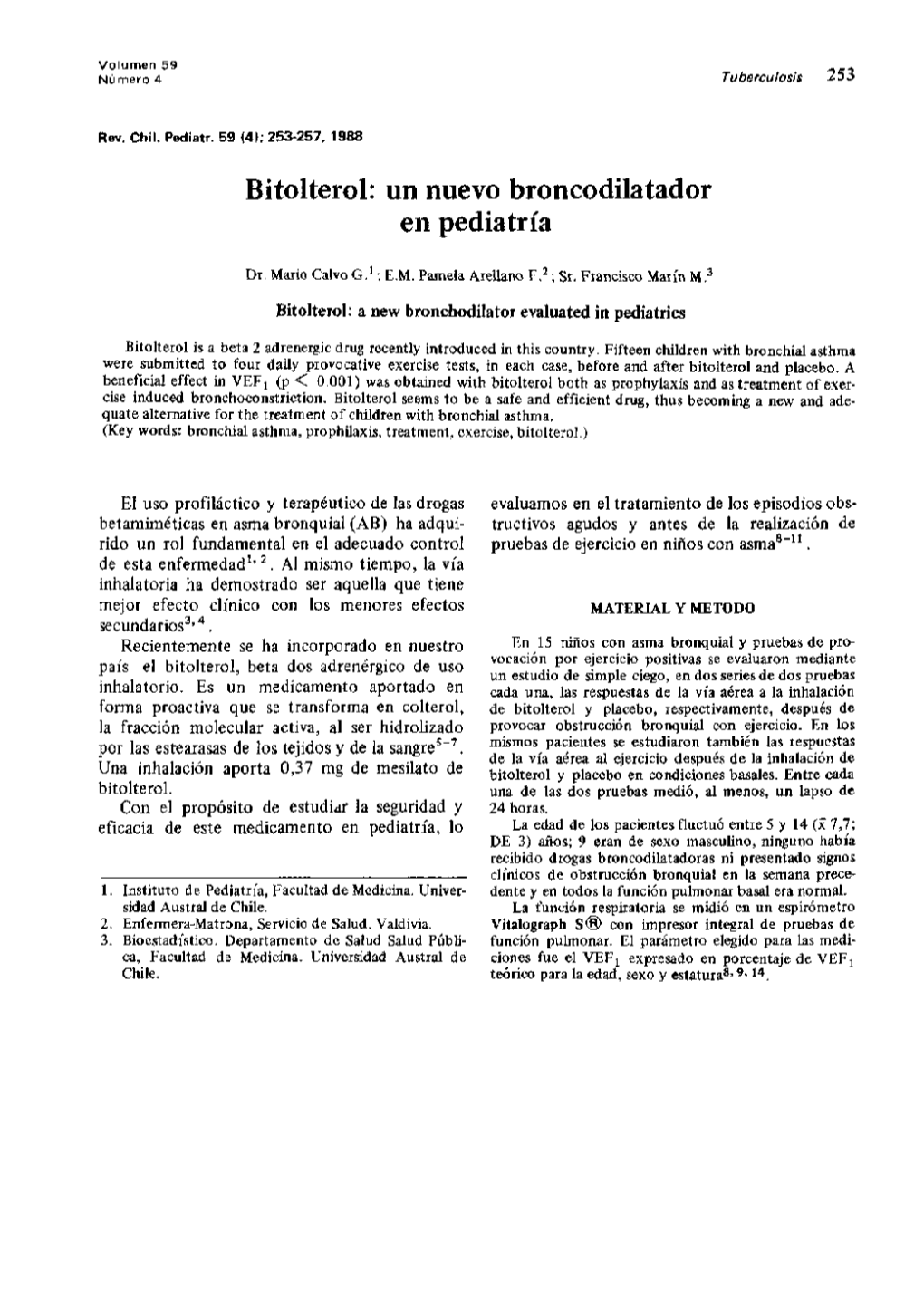 Bitolterol: Un Nuevo Broncodilatador En Pediatria