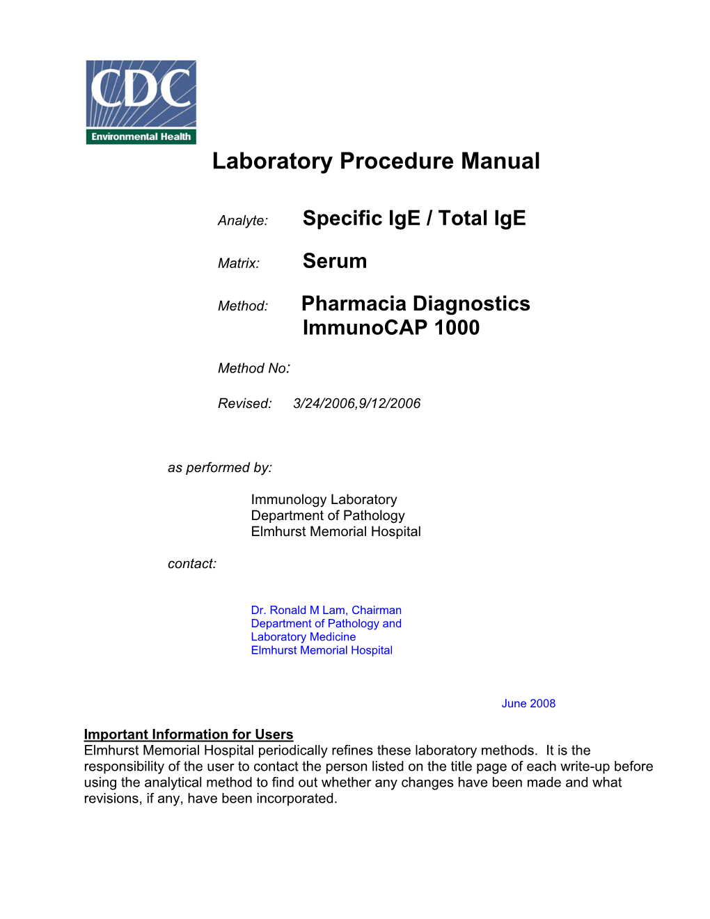 Specific Ige / Total Ige