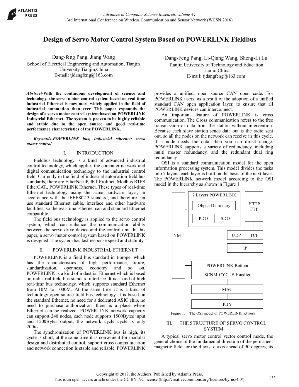 Design of Servo Motor Control System Based on POWERLINK Fieldbus