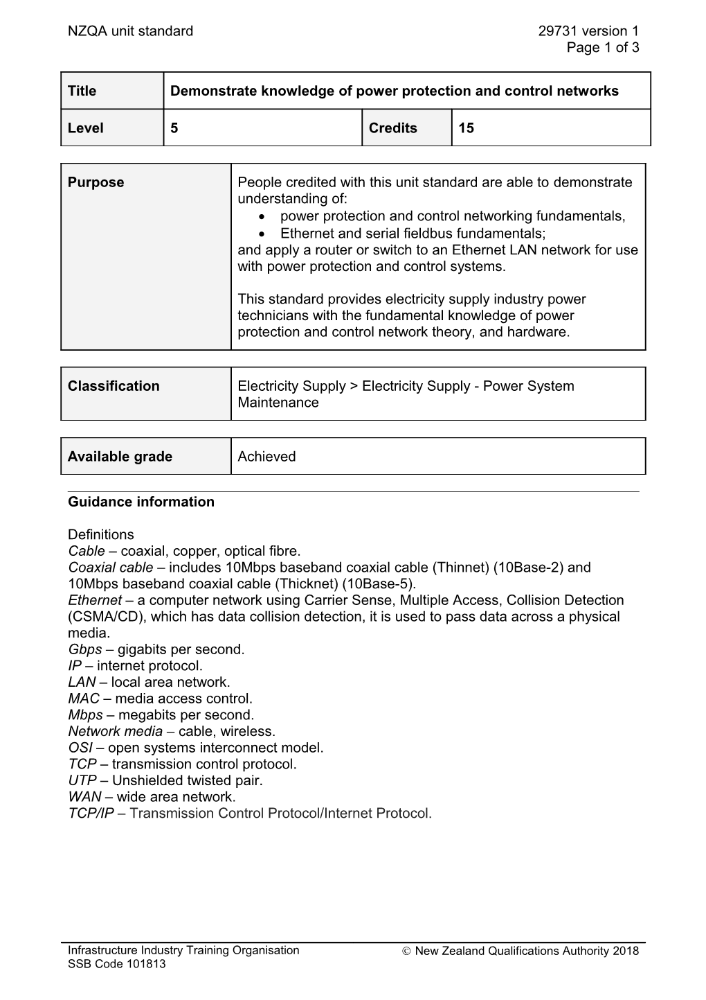 29731 Demonstrate Knowledge of Power Protection and Control Networks