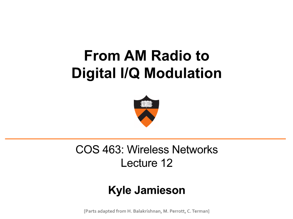 From AM Radio to Digital I/Q Modulation