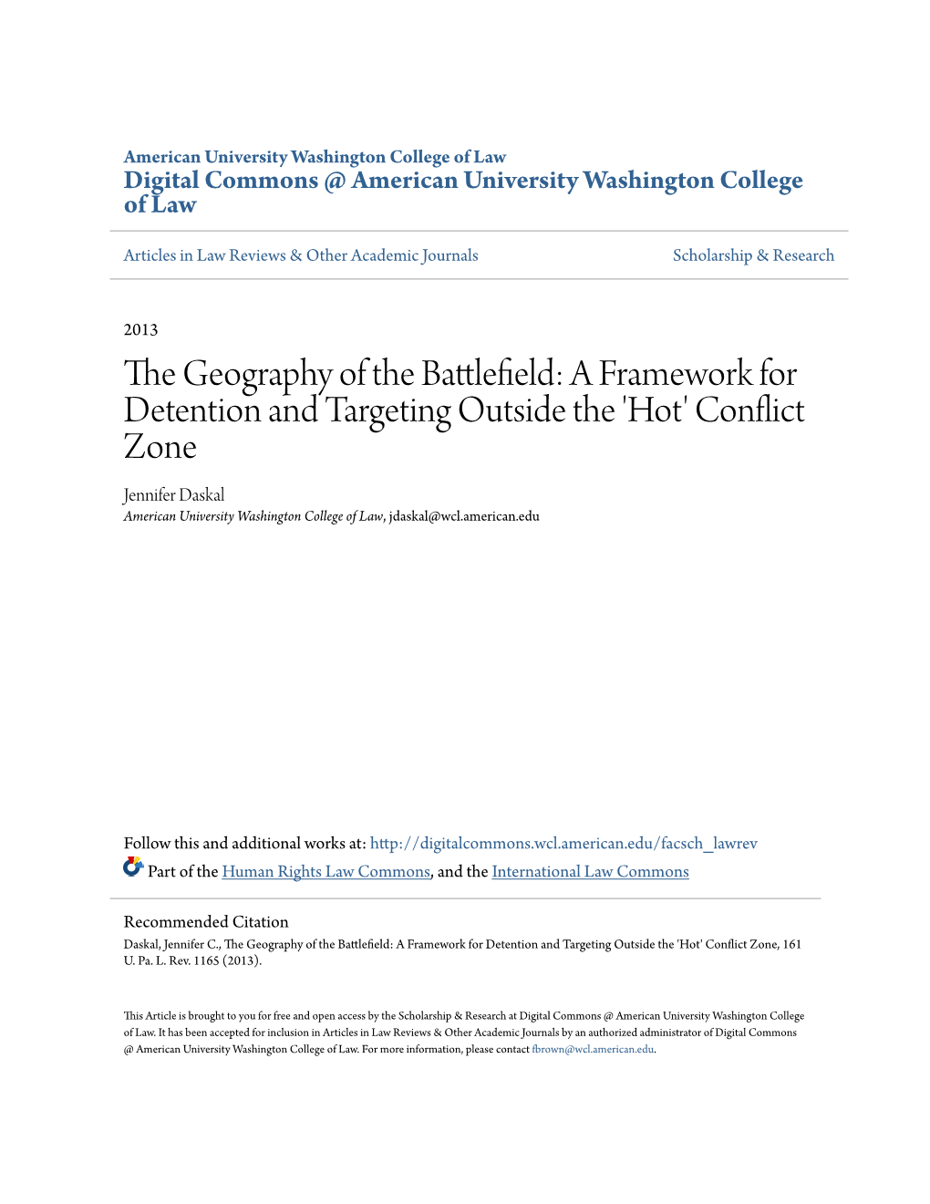 The Geography of the Battlefield