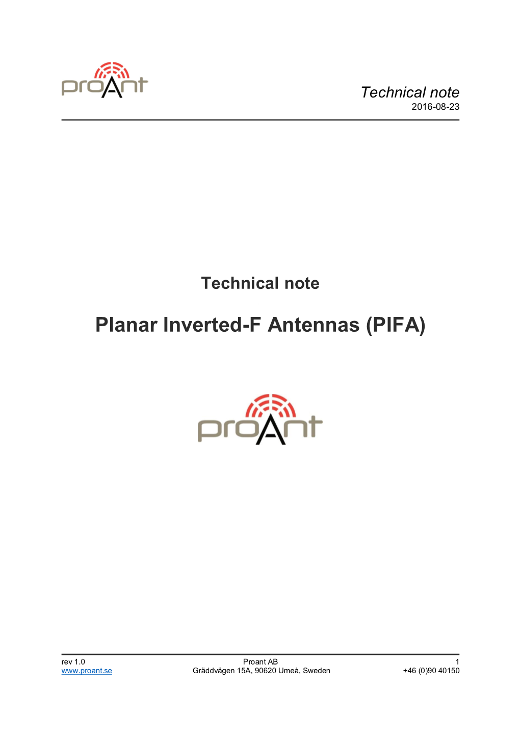 Planar Inverted-F Antennas (PIFA)