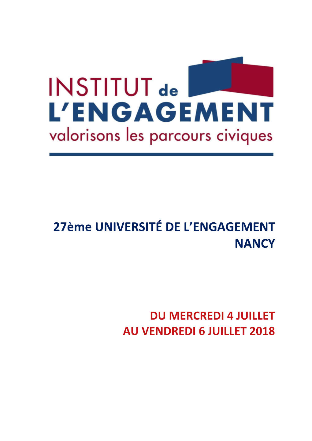 27Ème UNIVERSITÉ DE L'engagement NANCY