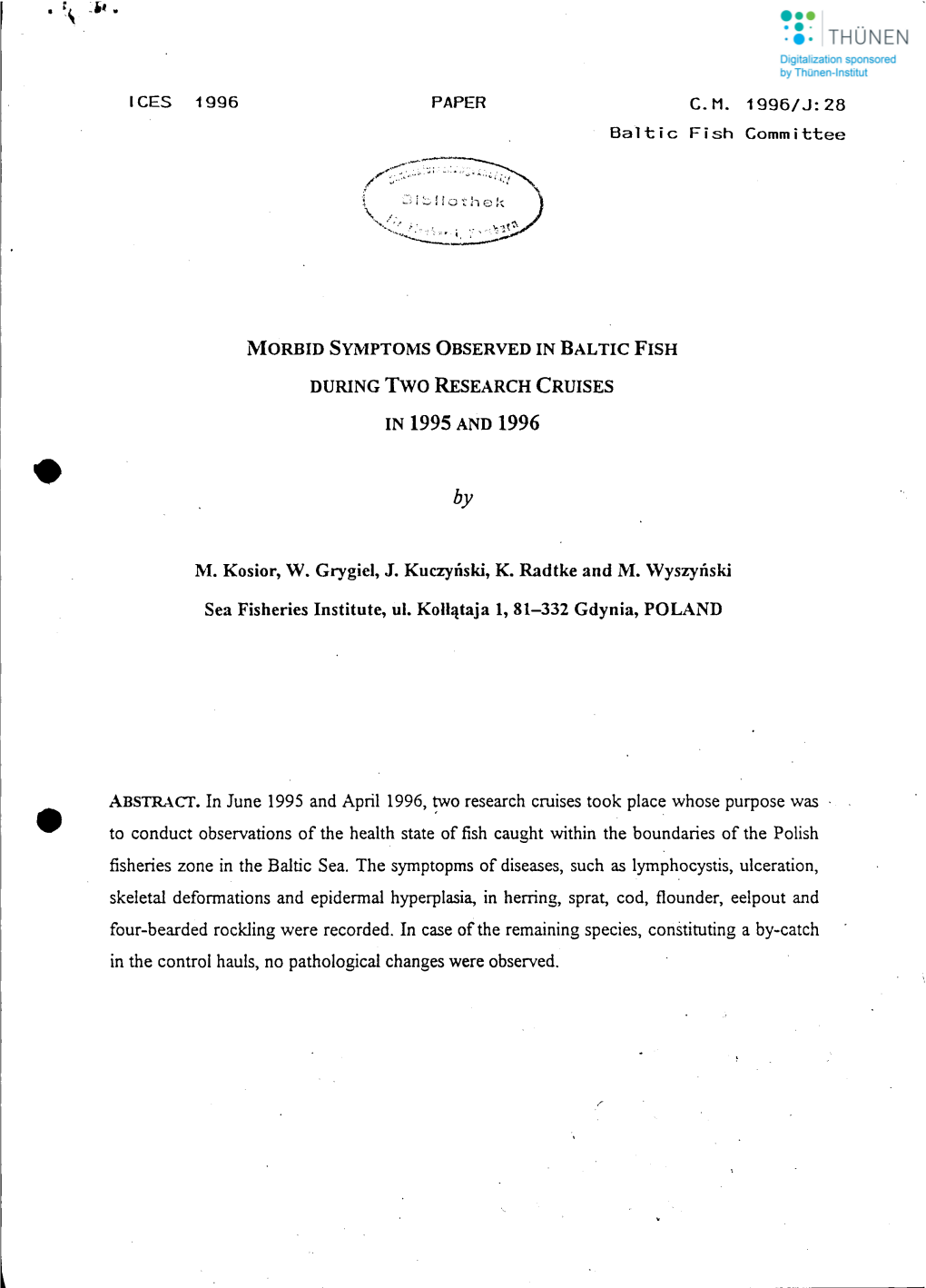 Page 1 ICES 1996 PAPER . \":~~:.I, ',N I "."'11'" -- ..:.-:.-- C.H. 1996/J