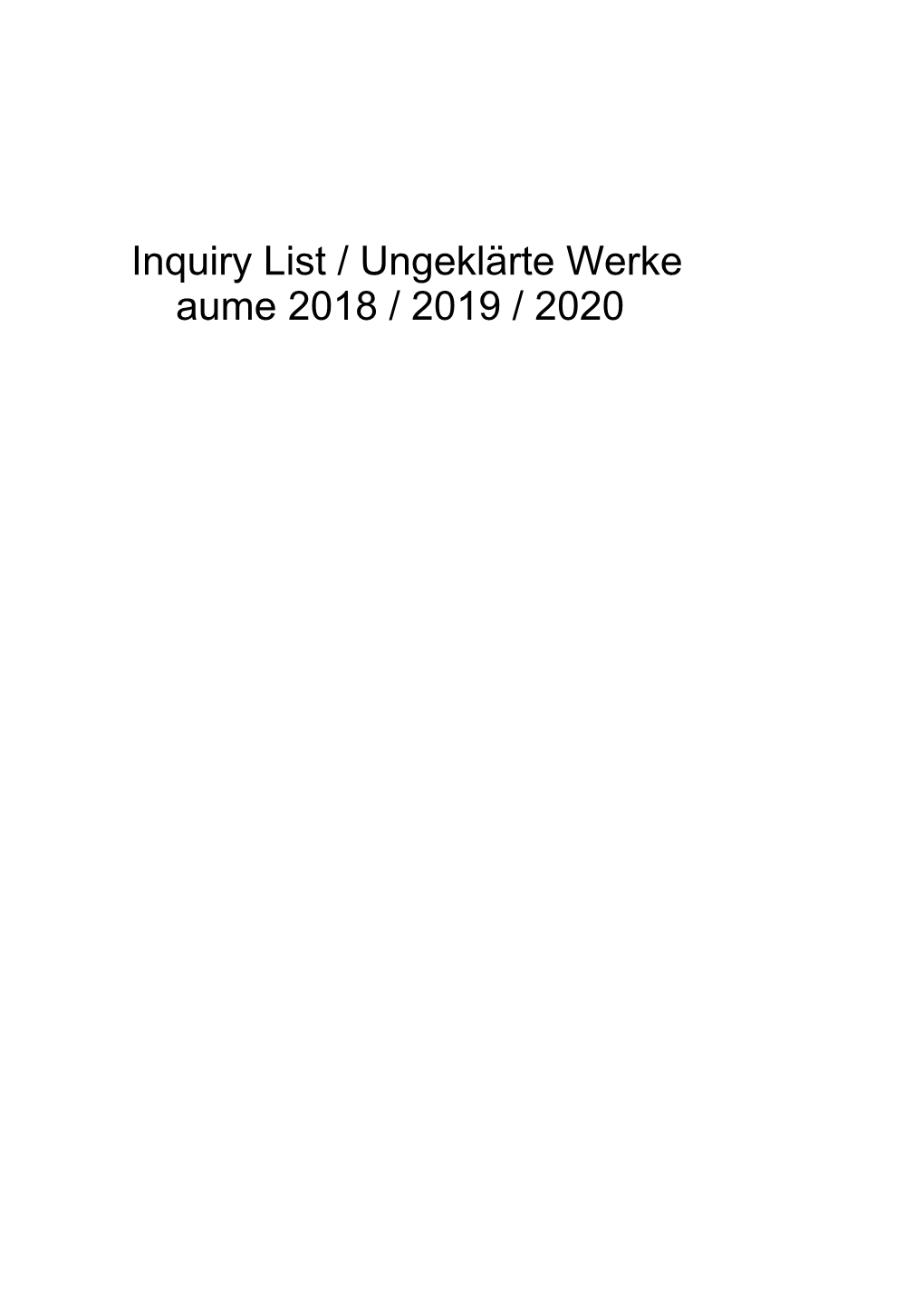 Inquiry List (AUME)