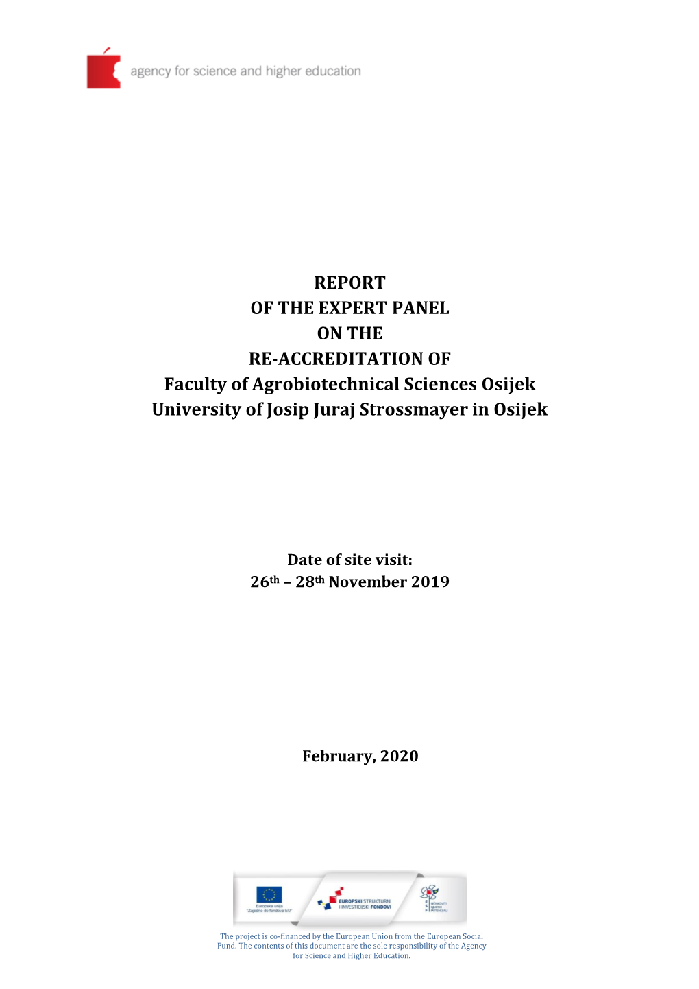 Form for Making of the Final Report by the Expert Panel in the Procedure