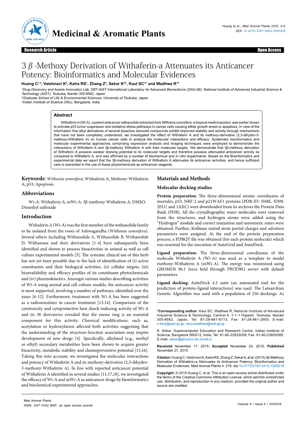 Bioinformatics and Molecular Evidences