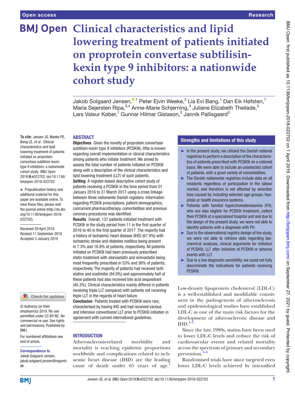 Clinical Characteristics and Lipid Lowering Treatment of Patients Initiated on Proprotein Convertase Subtilisin- Kexin Type 9 Inhibitors: a Nationwide Cohort Study