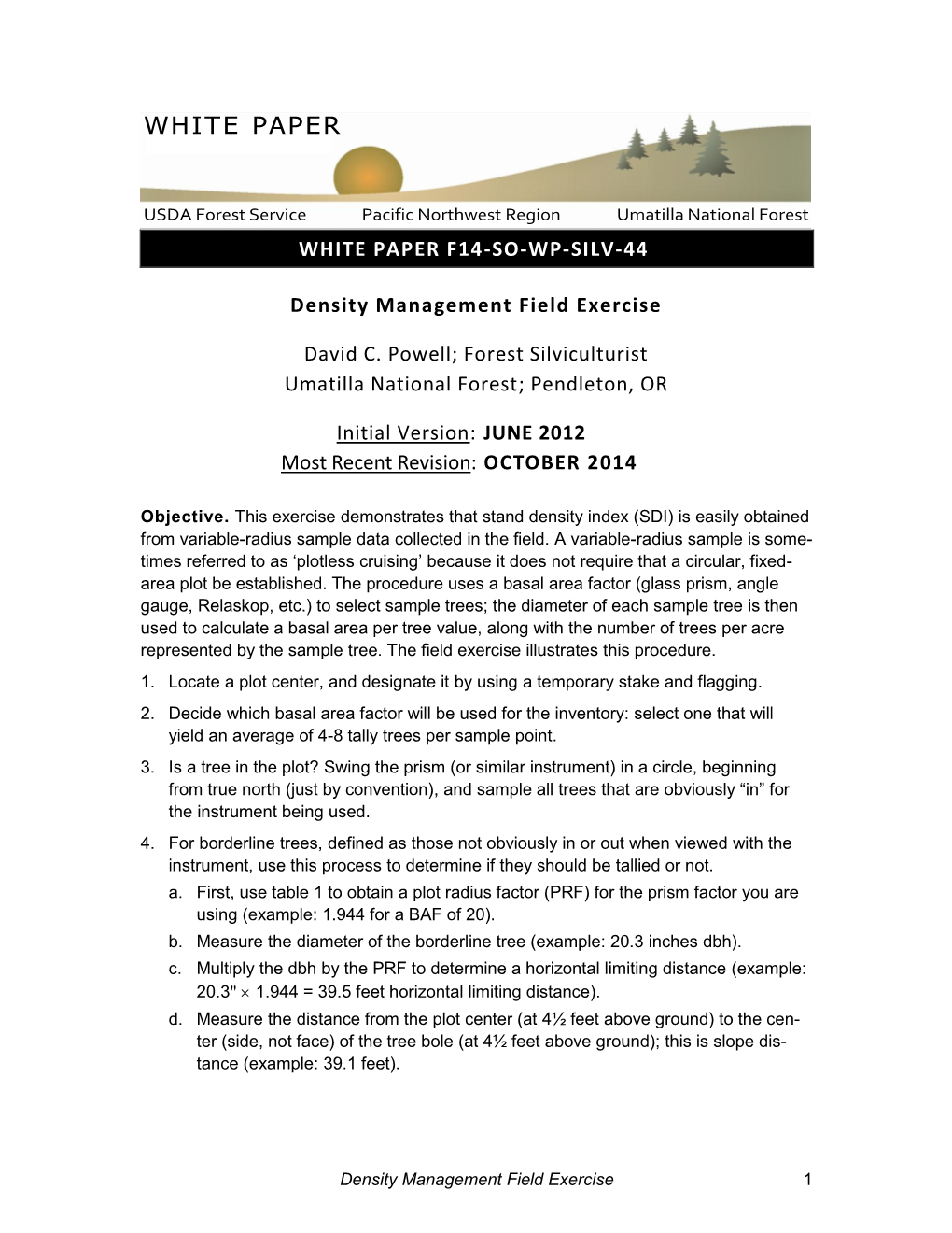 Using Mathematics in Forestry: an Environmental Education Activity 55 Silviculture Certification: Tips, Tools, and Trip-Ups