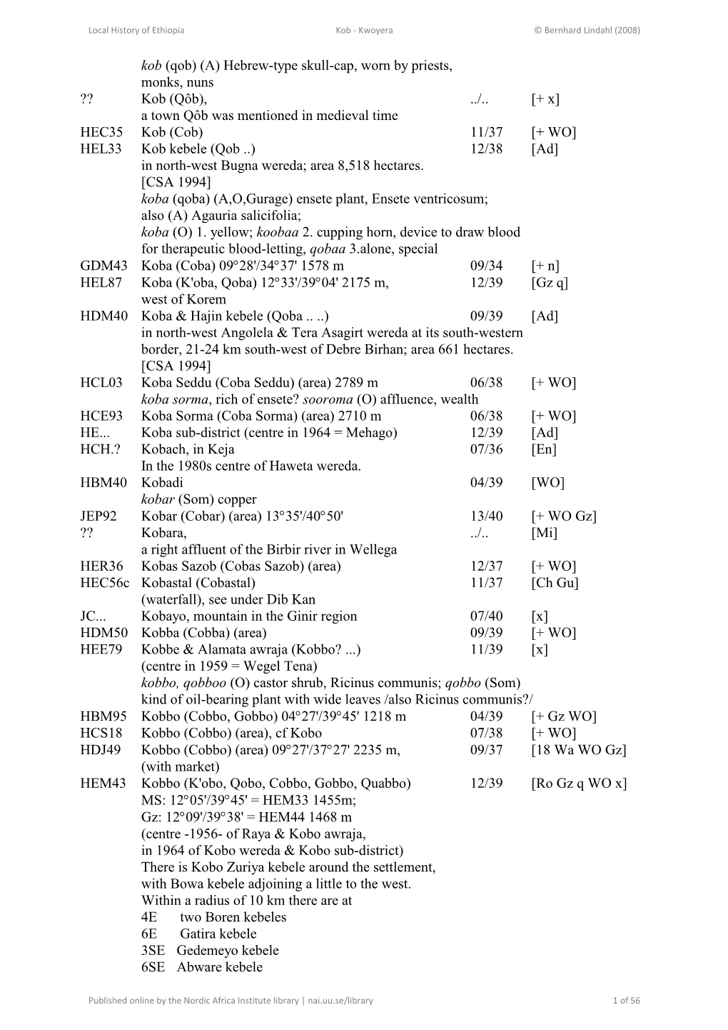 Local History of Ethiopia